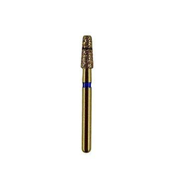 Алмазний бор GOLD (FG)1,6 синій конус усечений, мітка 2мм (2,1х5мм; L =19мм) GB-46 фото