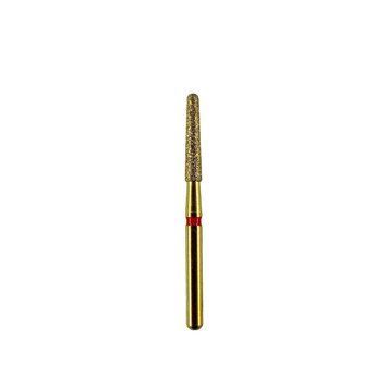 Алмазний бор GOLD (FG)1,6 червоний конус скруглений(1,6х8мм; L =22мм) GR-12 фото