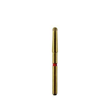 Алмазний бор GOLD (FG)1,6 червоний конус скруглений(1,4х1мм; L =22мм) GR-11 фото