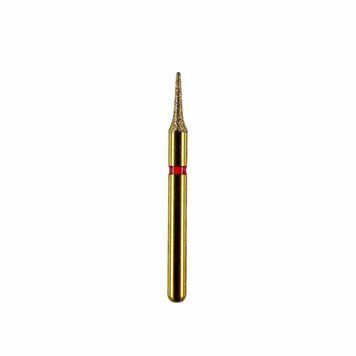 Алмазний бор GOLD (FG)1,6 червоний конус гострий(1,6х5мм; L =19мм) GR-06 фото